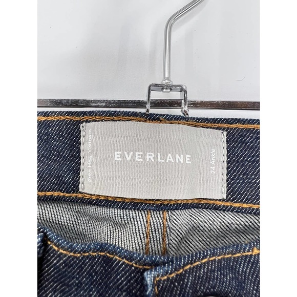 NWT Everlane Ankle Mid Rise Skinny Jeans Dark Indigo Wash Size 24 - Picture 5 of 7